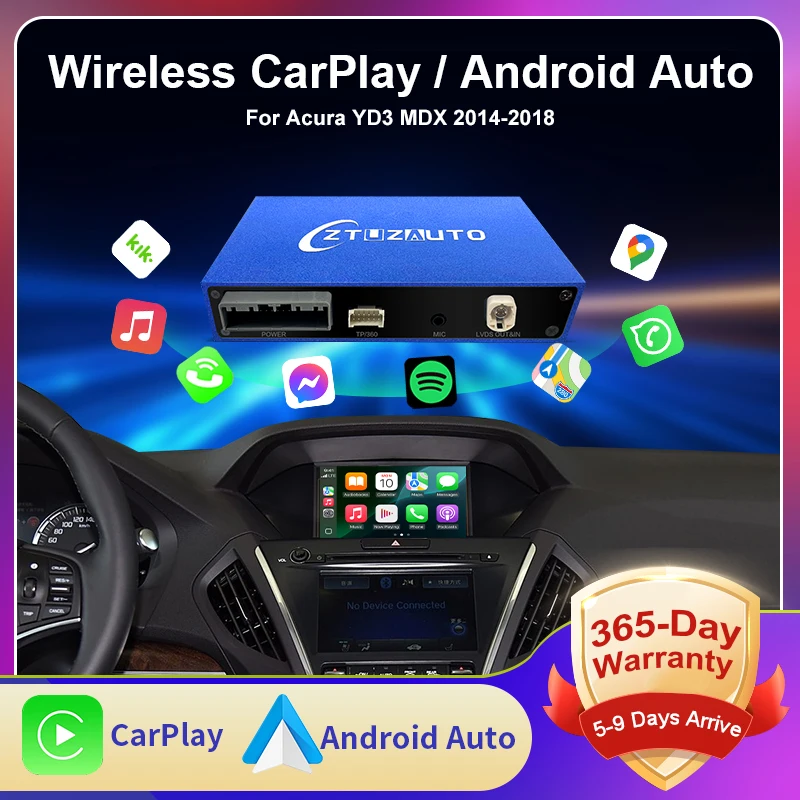 Newest Wireless Carplay Android Auto For Acura MDX Model 2014-2018 Dual Screen  Module Radio Smart Car Systems Kit Accessories