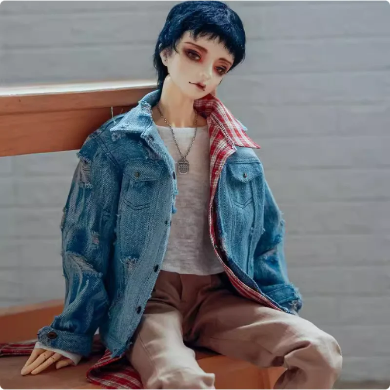 

BJD Doll Clothes For 68cm Dolls Fake Two Pieces Ripped Denim Jacket Coat Dolls Clothing Accessories(No Dolls)