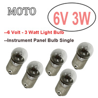 5PC 6V 3W Instrument Panel Bulb Single Speedometer Bulb lighting For Honda ATC90 CT90 C70 CA175 CB100 CB125 CL100 CT110