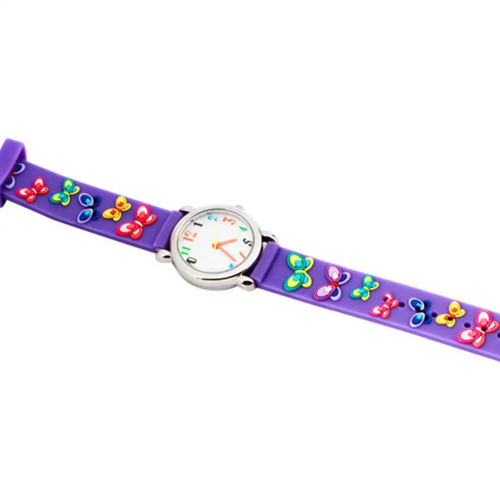 3D Waterproof Watch For Kids Cartoon Wristwatch Purple Durable Safe Precise Quartz Movement Unique Adorable Pattern Creative