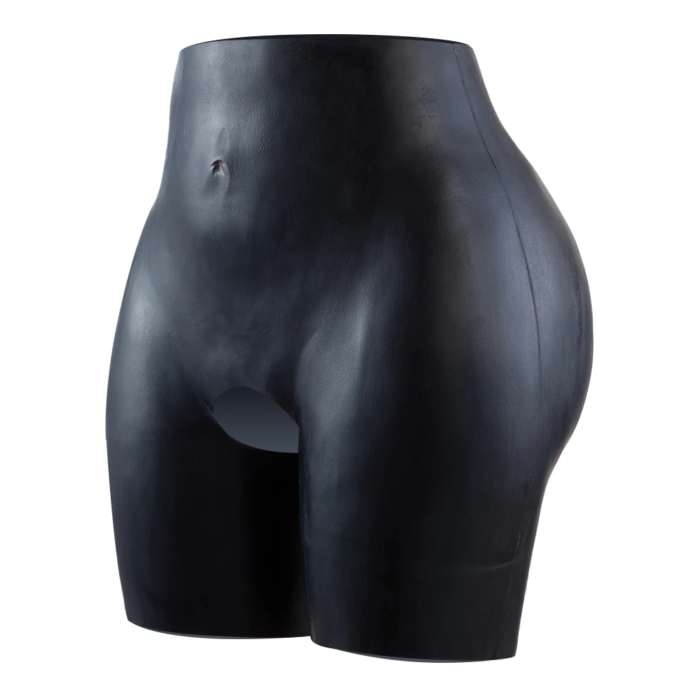 Zwarte siliconen heupverhogende slipjes met open kruis, gevoerde shapewear, billenverhogende onderbroek voor vrouwen, crossdressers, curvy lichaam
