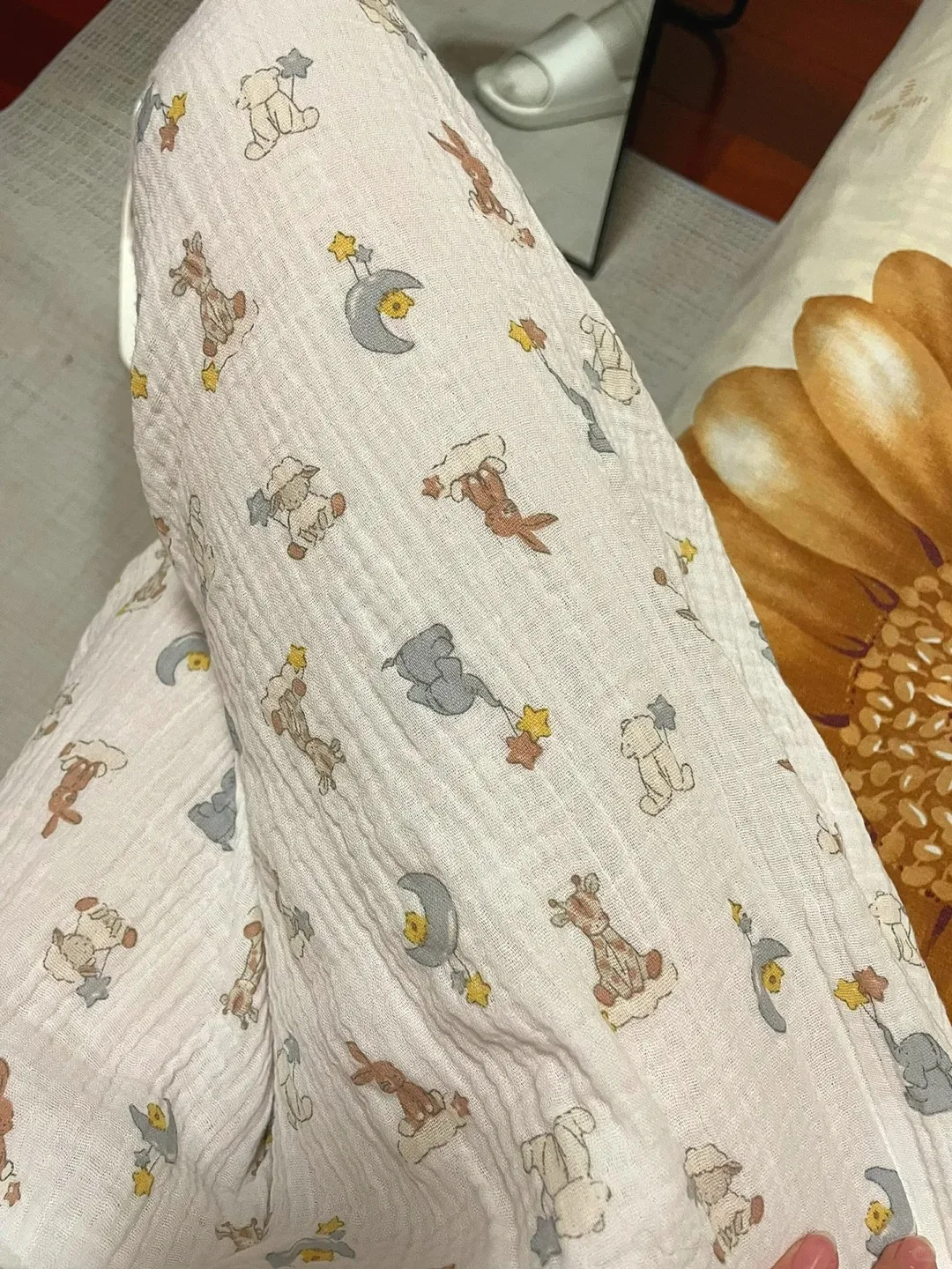 

Cartoon Sp Pants Women's Summer Thin Casual Home Pants Long Walks Outdoor Wearable High Waist Cotton Fabric Youth Size