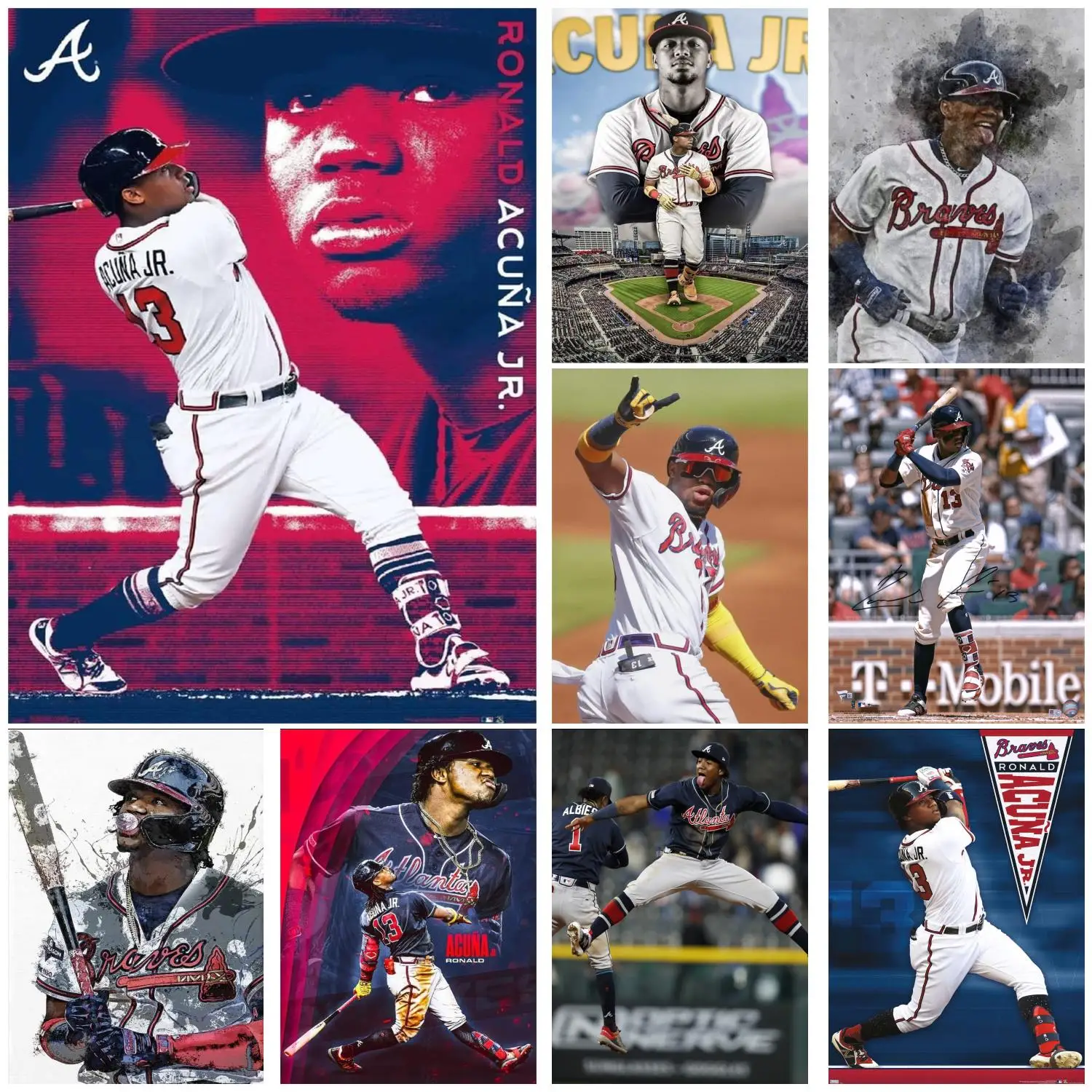 

ronald acuna jr athlete Poster Prints Wall Art Canvas Painting Poster For Modern Family Living Room Home Decor