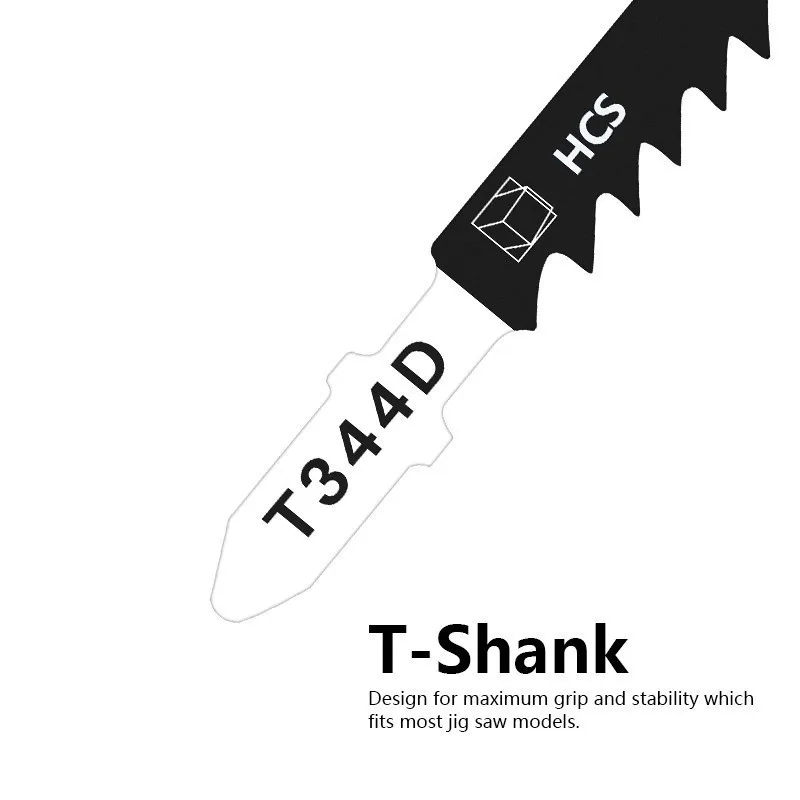 T-Shank Jigsaw Blades T344D HCS for Cutting Thick Construction Timber Softwood Chipboard Core Plywood Woodworking Tool 