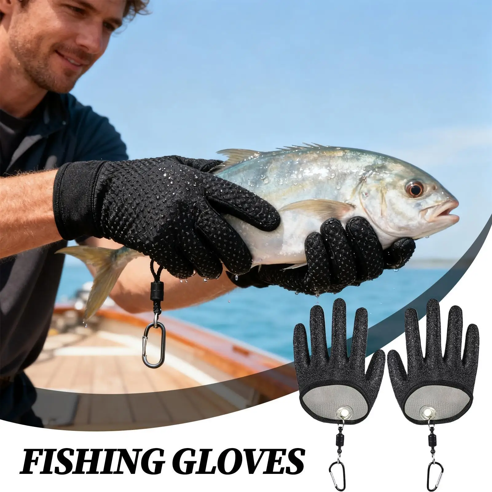 Guantes de pescado para manipulación, manoplas antipinchazos sin corte, guantes de pesca para hombres, agua salada con gancho, mandolina para pelar ostras