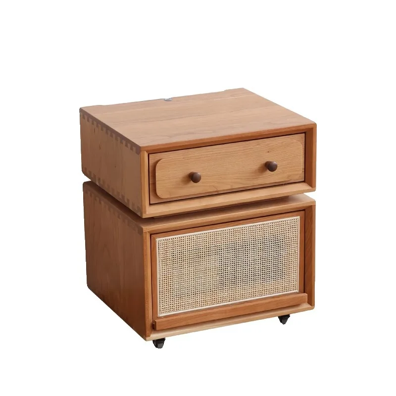 All solid wood bedside table removable bedroom small apartment ultra-narrow bedside locker