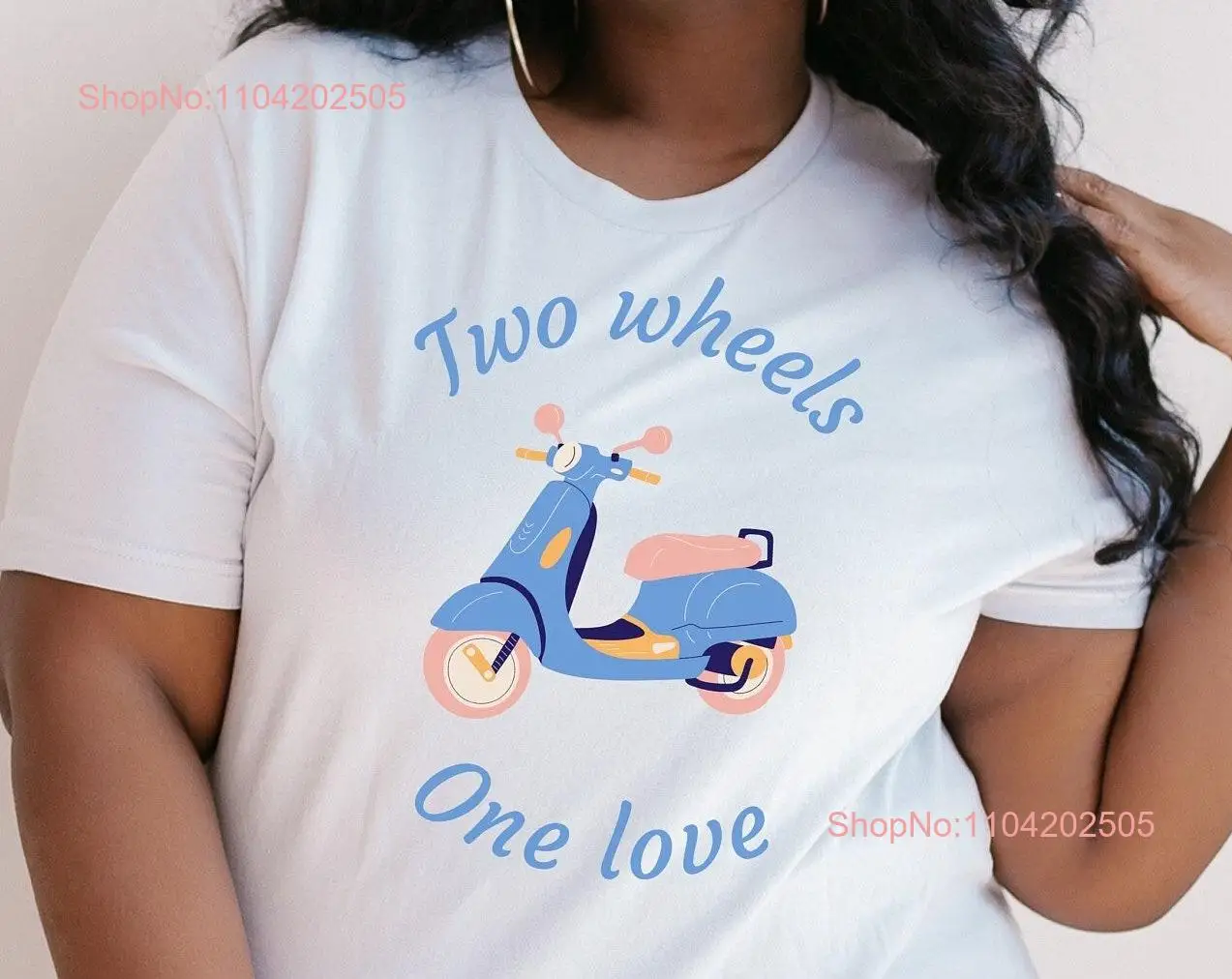 Two wheels one love T Shirt Scooter Moped Vintage Classic Mod long or short sleeves