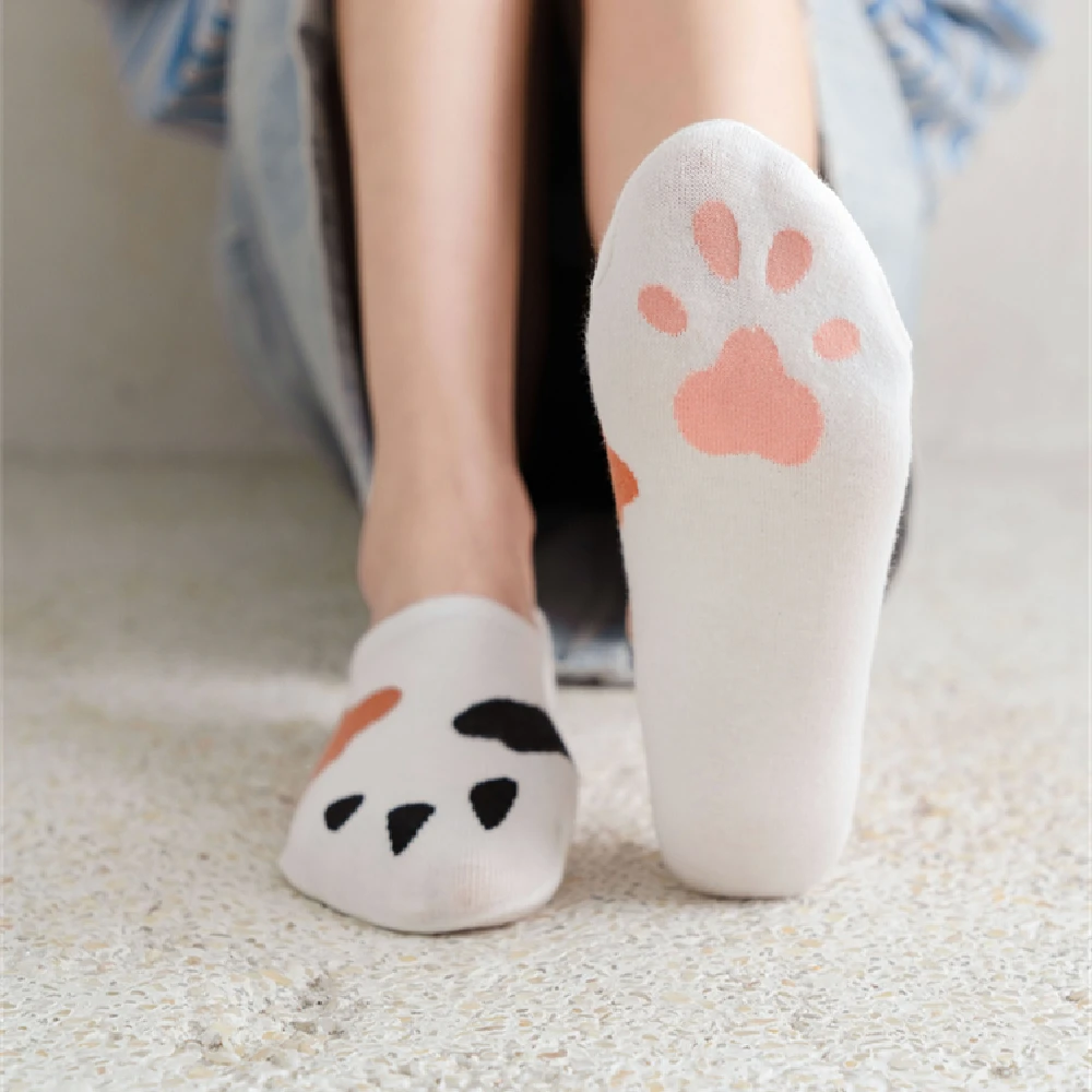 5-pares-de-meias-invisiveis-para-mulheres-com-estampa-de-patinha-de-gato-antiderrapantes-curtas-divertidas-presente-de-verao