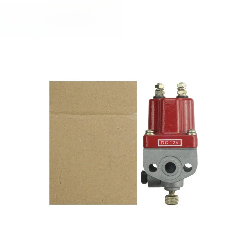 12V Fuel Valve Red Body With Metallic Mounting Hardware Engine Shut-off Valve 12V And 24V Compatibility Robust Performance