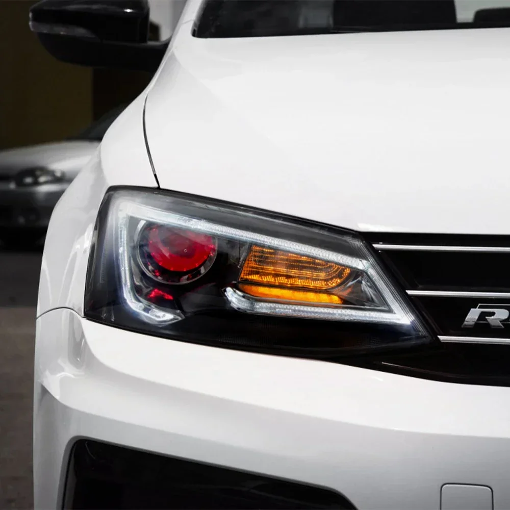 Car Head Lights Lighting Assembly For VW Jetta Sagitar 2012-2018 Upgrade A5 Design LED Auto Headlight Projector Lens Accessories