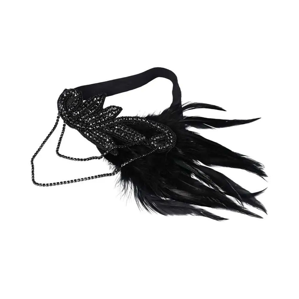 

Hair Accessories Makeup Party Diamond Korean Style Headband Sequin Hair Band Feather Headwear Masquerade Party Hair Accessories