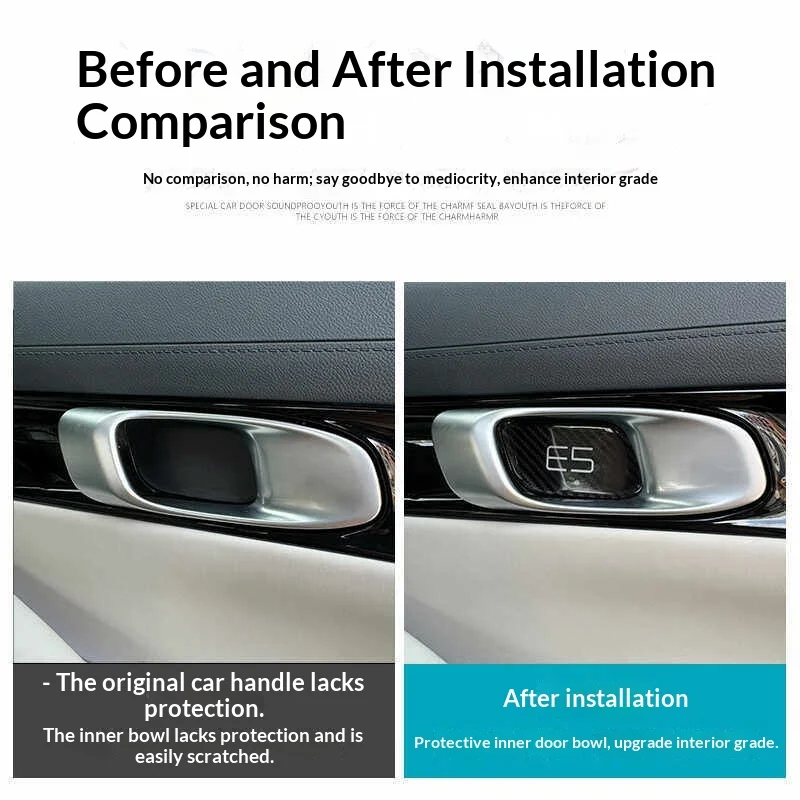 Per Geely Galaxy E5/EX5 Maniglia Interna Della Porta Auto Protezione Antigraffio Adesivo Epossidico Oscurante Resistente All'usura Interruttore Della Porta Trim