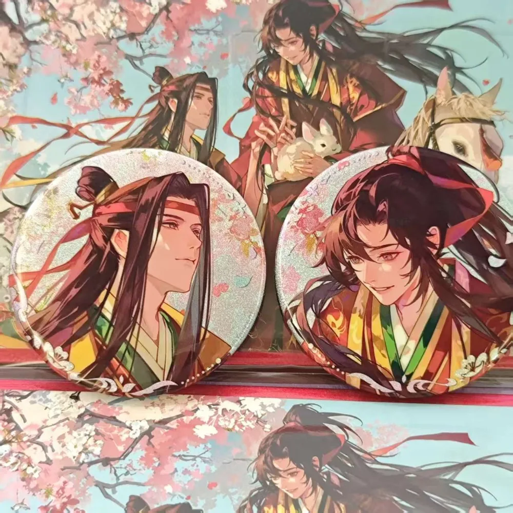 Anime The Untamed MO DAO ZU SHI Wei Wuxian Lan Wangji Peach Wind Paper Series Emblem Laser Ticket Color Paper Peripheral Gift