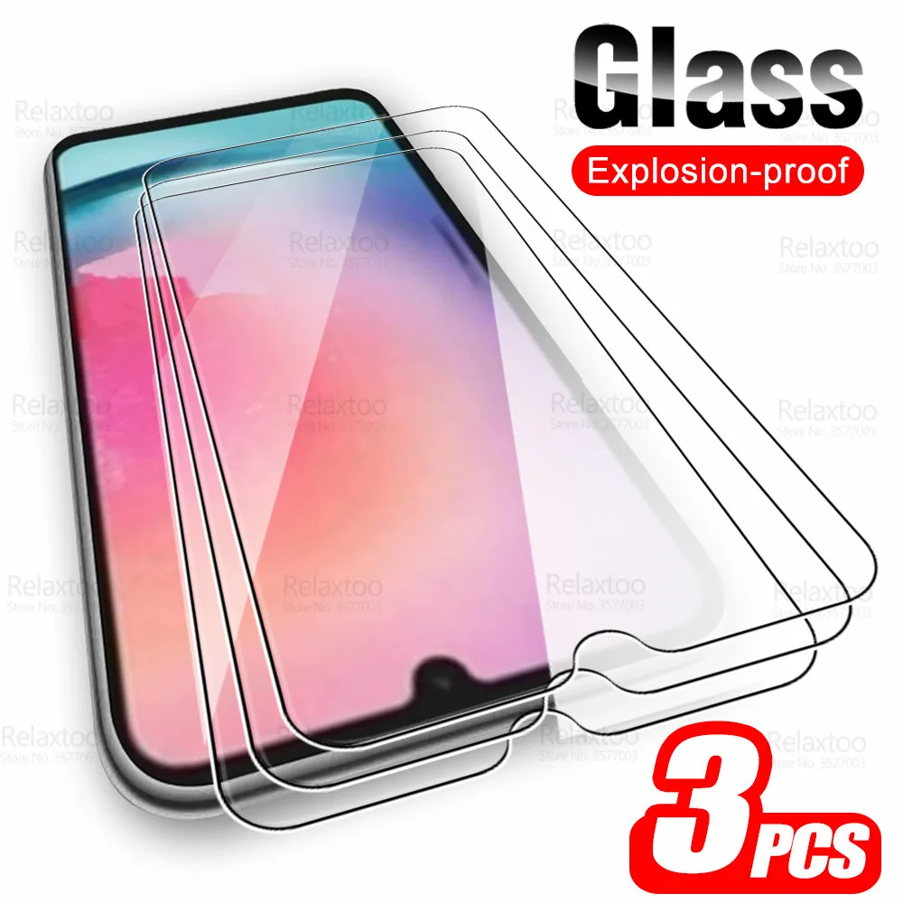 3Pcs Protective Glass For Samsung Galaxy A24 4G Tempered Glass Samsng A24 A 24 24A A245F 2023 Screen Protectors Guard Armor Film