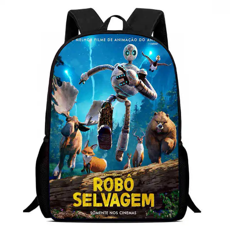 Mochila The Wild Robot Anime, mochila para estudiantes, mochila para niños