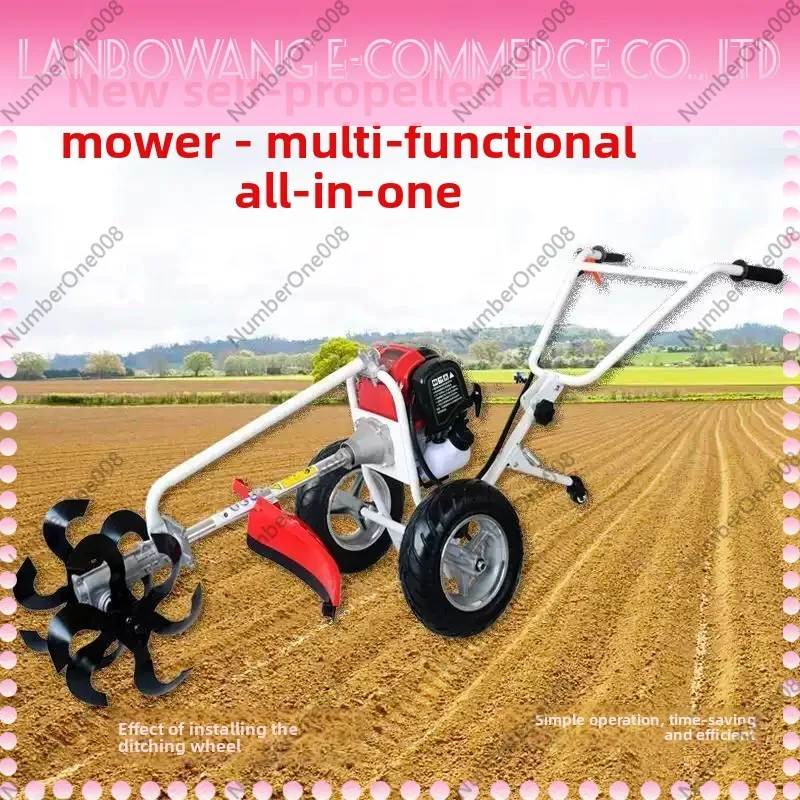 Premium 4-stroke Hand-push Lawn Mower Multi-functional Hand-push Brush Cutter Soil Loosening And Ditching Lawn Mower