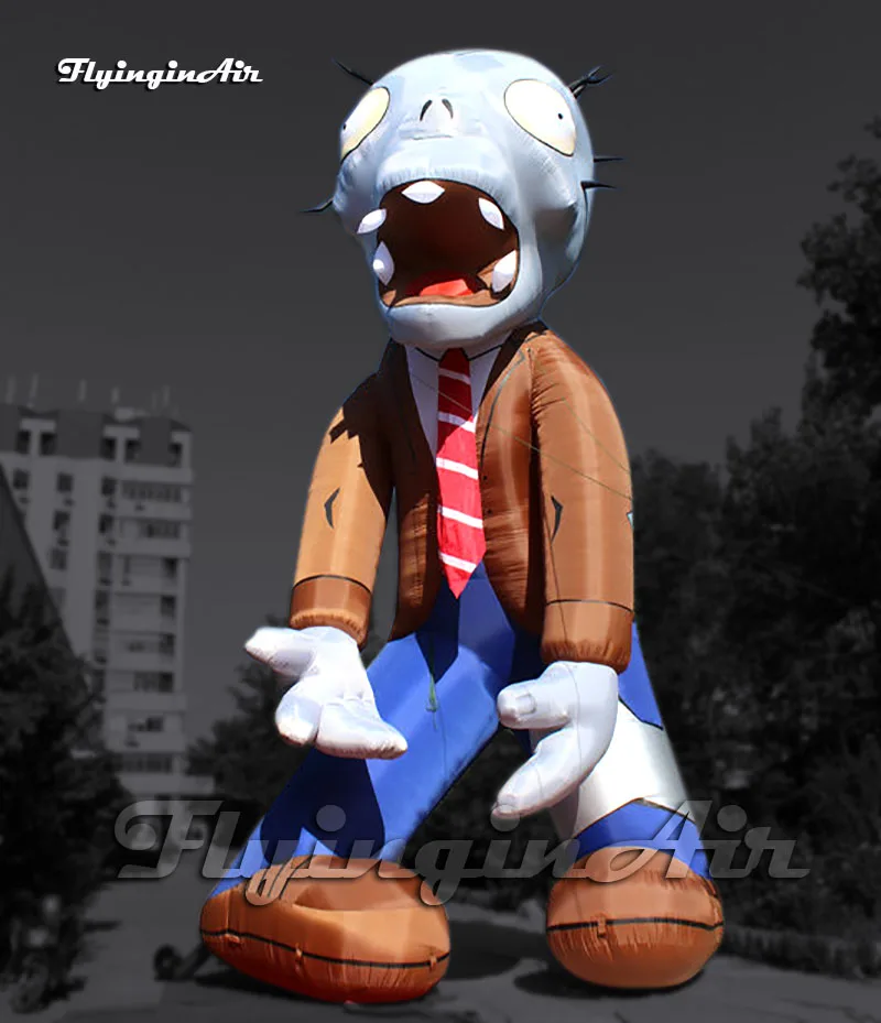 

Large Inflatable Zombie Cartoon Character 6m Scary Air Blow Up PVZ Zombie For Outdoor Halloween Decoration