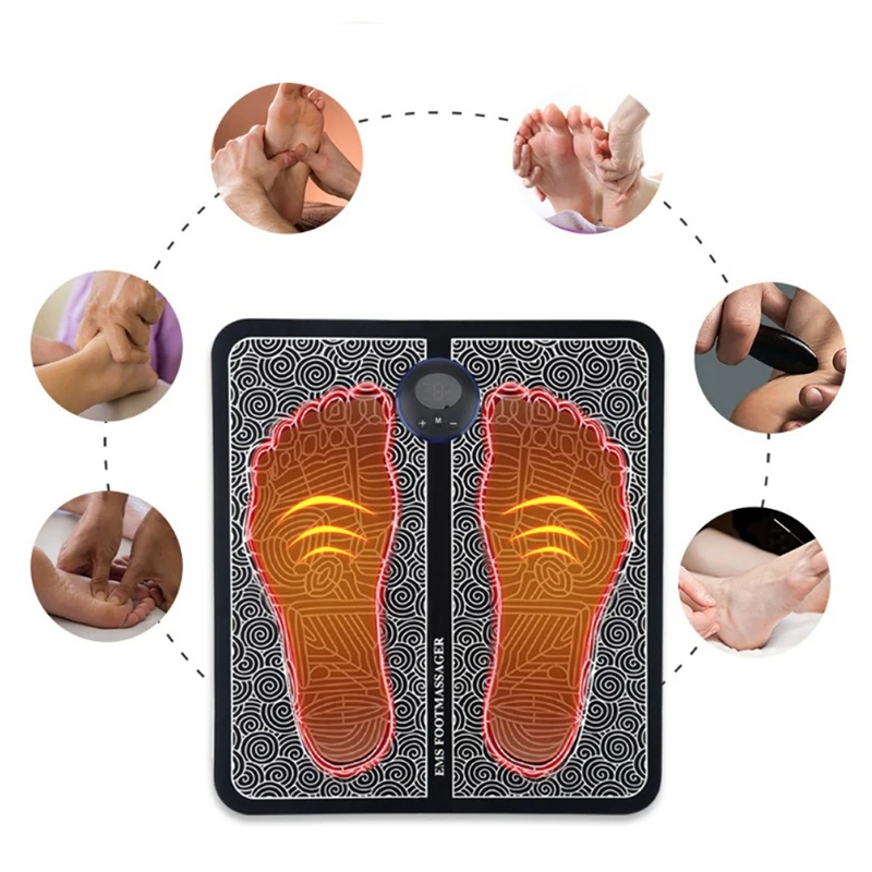 Remote Ems Voet Massager Pad Draagbare Elektrische Spierstimulatie Massage Mat Verbeteren Bloedcirculatie Verlichting Pijn Ontspannen Voeten