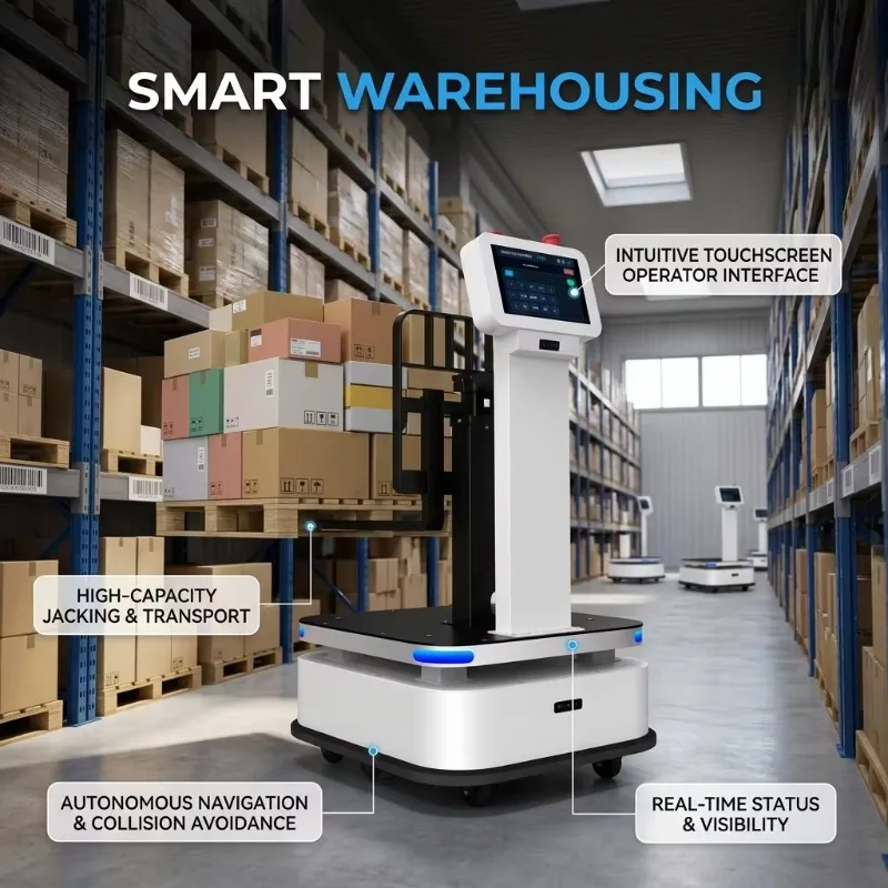 AMR Delivery Robot Visual Perception Autonomous Delivery Robot Identify Pedestrians And Barriers In Dynamic Warehouse Operation