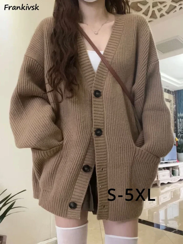 Autumn Cardigan Women Knitted Pure Temperament Korean Style Tender Girlish Chic Aesthetic Fashion Comfortable Ladies Maillard