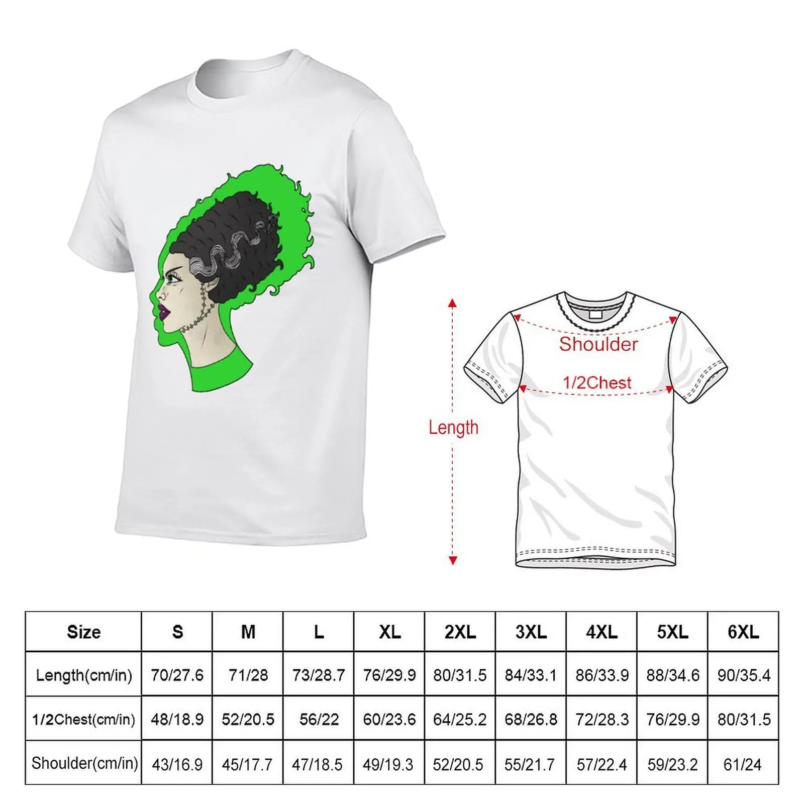 Bride of Frankenstein T-Shirt cotton t shirt man anime tshirt T-Shirt