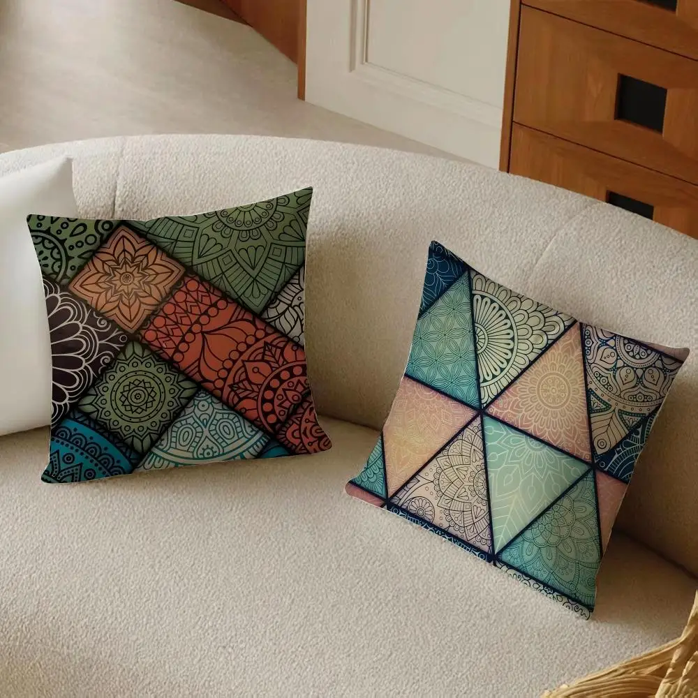 style exotic Geometric Bohemia Cushion Cover Daily Washable Linen Pillowcase Soft  for Sofa Bed Home Room Decor