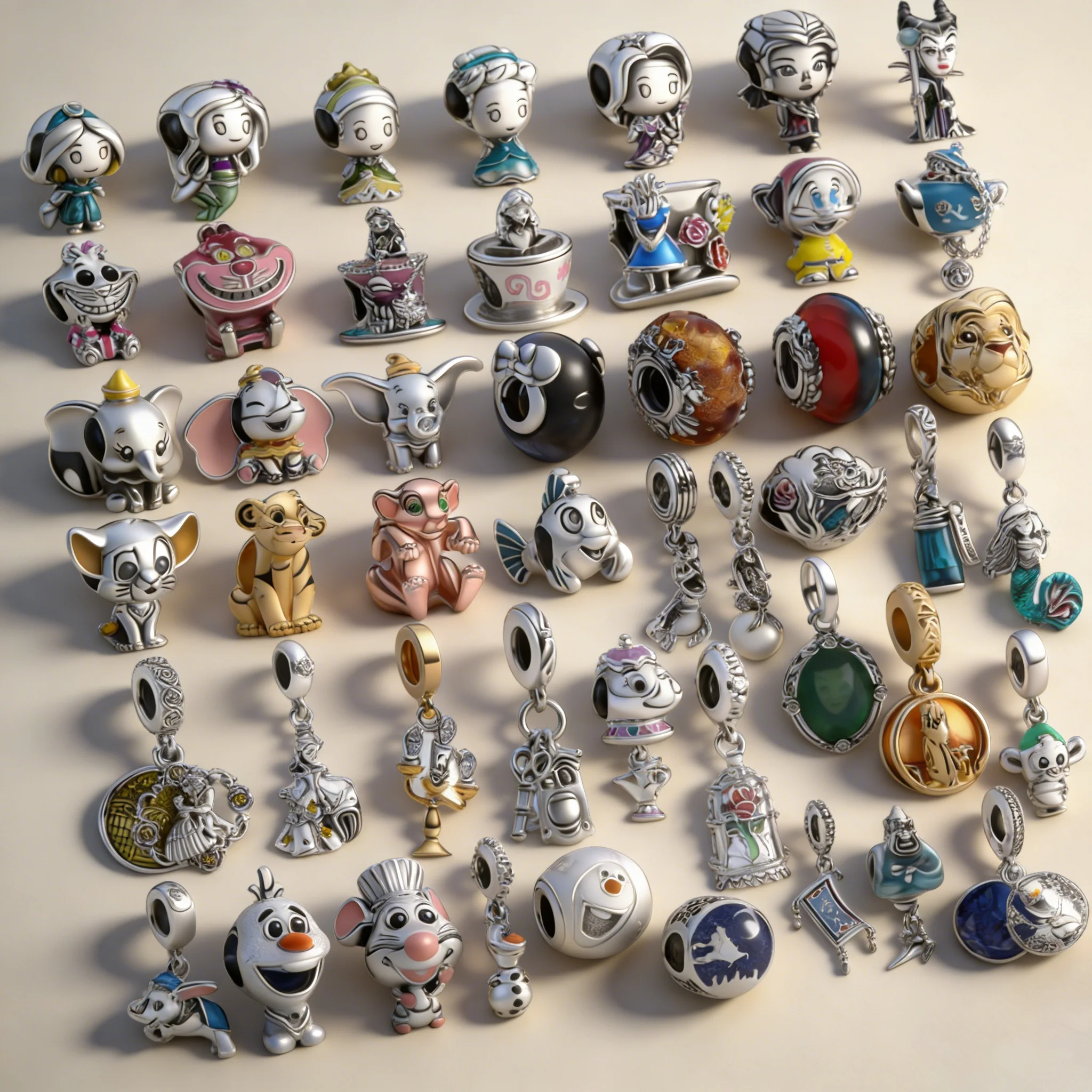 

Бусины-шармы 2026: Красавица и Чудовище, Аладдин, Холодное сердце, Русалочка. Подвески для браслетов и ожерелий, бусины для создания украшений своими руками, подарок.