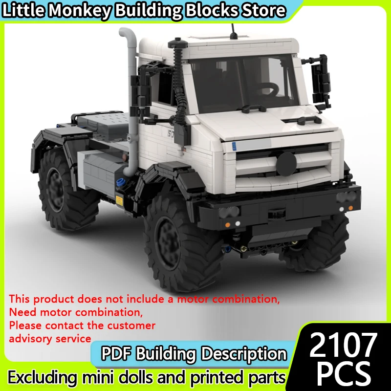 Модель городской автомобиль MOC, строительные кирпичи, белый U5023, внедорожный грузовик, модульная технология, детские праздничные подарки, сборные игрушки, костюм