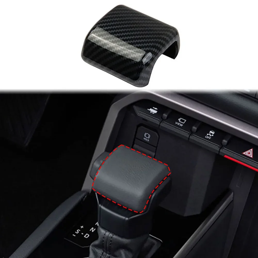 4 Pcs ABS Carbon Fiber Color Car Gear Shift Knob Head Cover Trim For Toyota Tundra 2022+ Car Styling Accessories