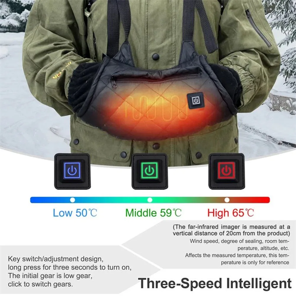 Outdoor Camping Heating Hand Warmer Bag Waterproof Motorcycle Gloves Heated USB 3 Speed Adjustment Winter Electric Heated Gloves