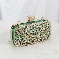 2023 Diamond Evening Clutch Bag For Women Wedding Golden Clutch Purse Chain Shoulder Bag Small Party Handbag With Metal Handle