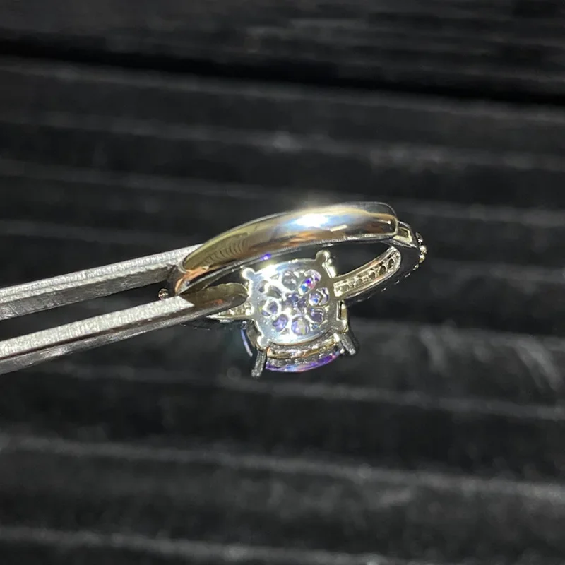 MDL Moissanit1 نمط الكربون الماس سحق الجليد زهرة قطع الدائري المرأة راديان بسيط تصميم الأزياء الدائري