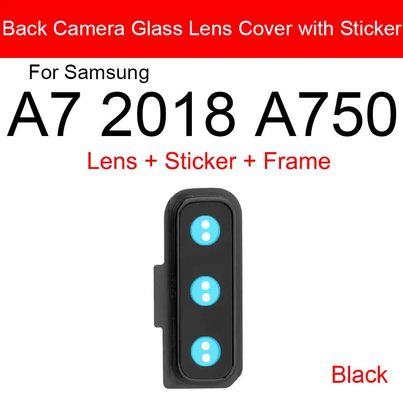 Back Camera Lens With Sticker For Samsung Galaxy A7 2018 A750 Rear Camera Glass Cover Frame Holder Replacement Repair Parts