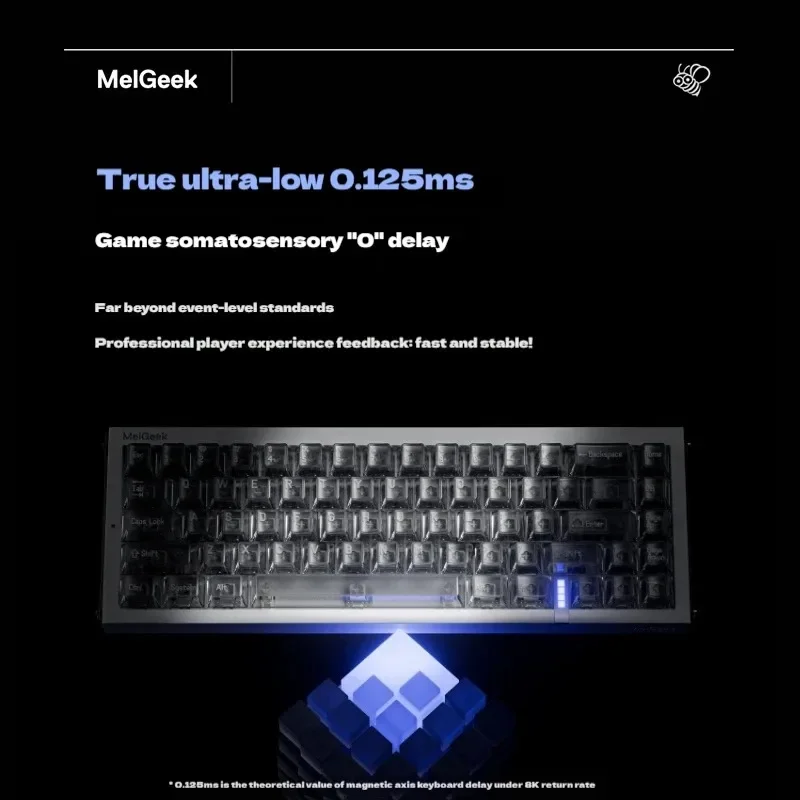 

Melgeek Real 67, прокладка для клавиатуры с магнитной осью, проводная горячая замена, частота дискретизации 0,01 мм 16 К, респираты, игровая клавиатура, подарок