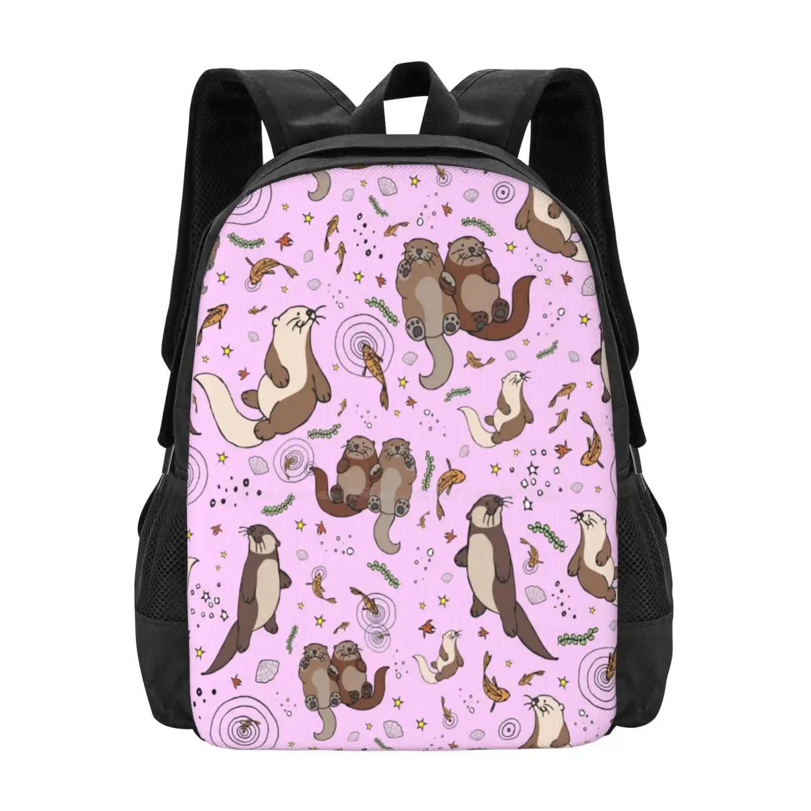 

Выдри в розовом узоре. Дизайн ноутбука. Путешествия. Школьные сумки. Морские выдри. Милая выдра. Милая морская выдра. Дизайн морской выдры. Узор морской выдры.