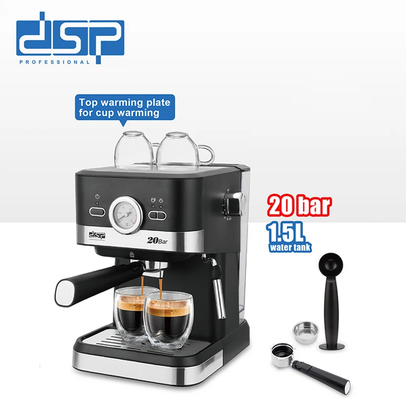 DSP Hot Sale Professional Coffee Machine Stainless Steel Home Use Espresso Coffee Maker 1.5L 20bar Italian Coffee Machine