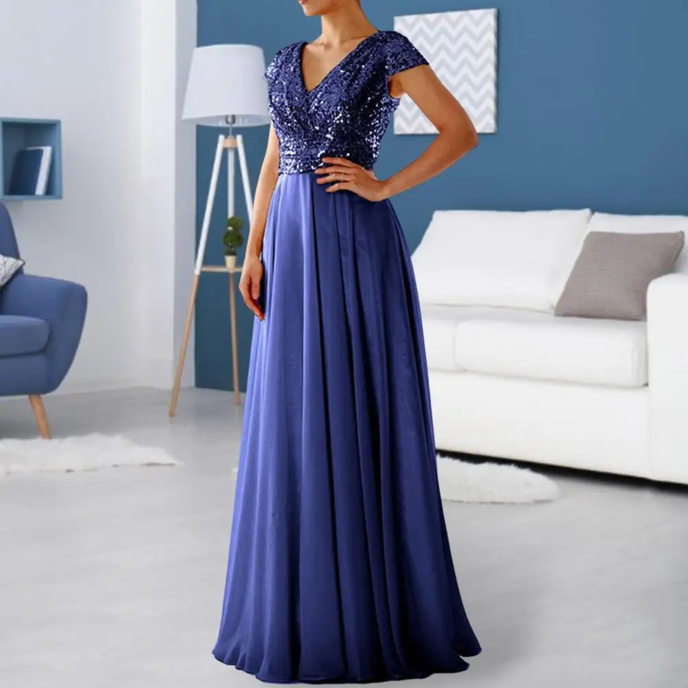 

Wedding Dress Popular Elegant Evening Party Dress Female Sequins Chiffon Prom Cocktail Luxury Long Dress for Banquet 2024