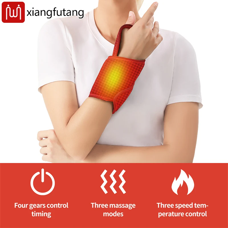 Electric Heating Wrist Guard 3 Levels Hot Compress Massage Wrist Brace Ankle Wrap Hand Foot Protector Rechargeable Wristband