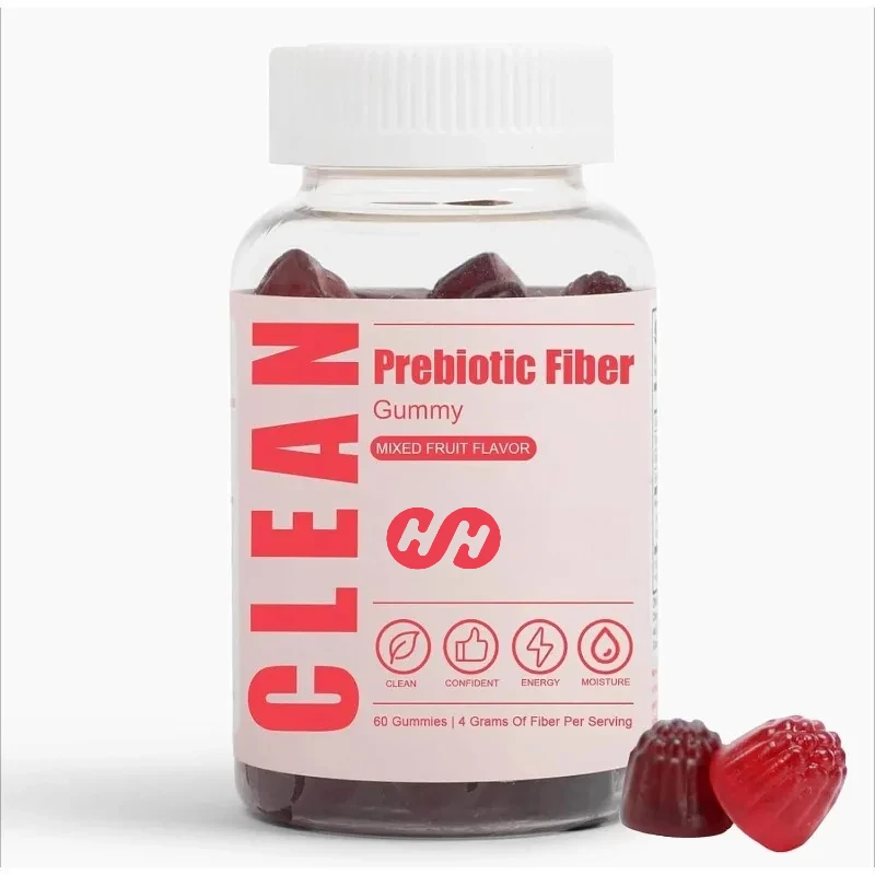 Men's Cleansing Fiber Gummies, Organic Prebiotic Supplements - Promote Intestinal Health, 60 Pills