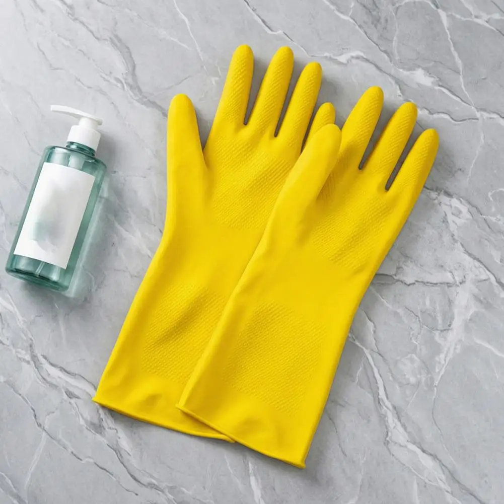 Reusable Dishwashing Gloves for Kitchen 2pcs Reusable Gloves Waterproof Pvc Work Gloves with Extended Wristband Multi-purpose