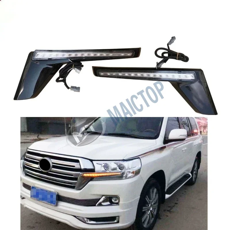 

MAICTOP Car Accessories LED DRL Daytime Running Light For Land Cruiser LC 200 LC200 2016-2021 Turn Signal Light