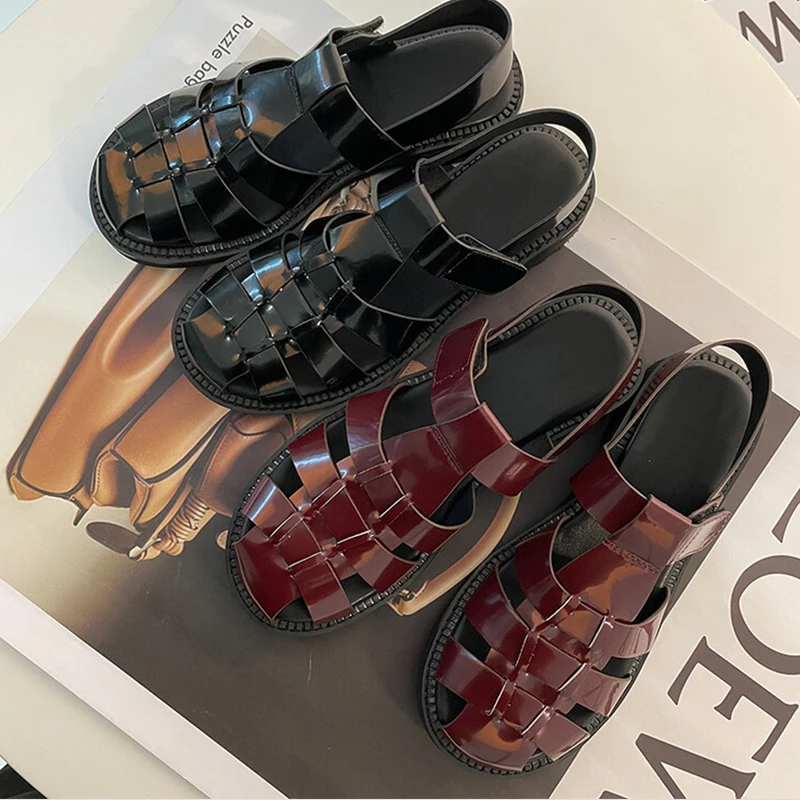 JOZHAMTA Size 33-43 Women Gladiator Sandals Real Leather T-Straps Chunky Low Heels Summer Shoes Ins 2025 Vintage Office Dress