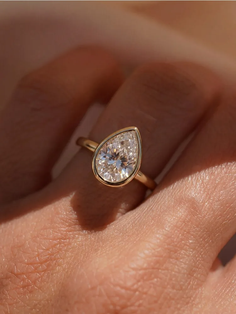 925 Sterling Silber Schlichter Wassertropfen-Zirkonring für Frauen, Alltag, Jubiläum, Party, Personalisierter Hochwertiger Edel-Schmuck – Detail 3