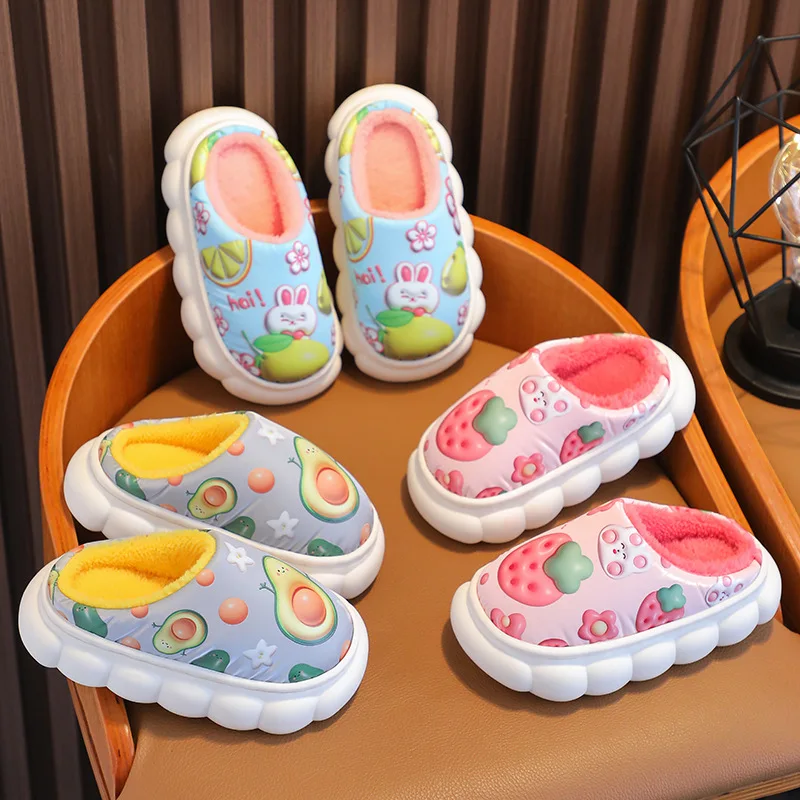 Children Slipper Winter Shoe for Girl Kid Waterproof Leather Surface Cotton Slipper Home Boy Shoe UGG Slipper Zapatillas De Casa