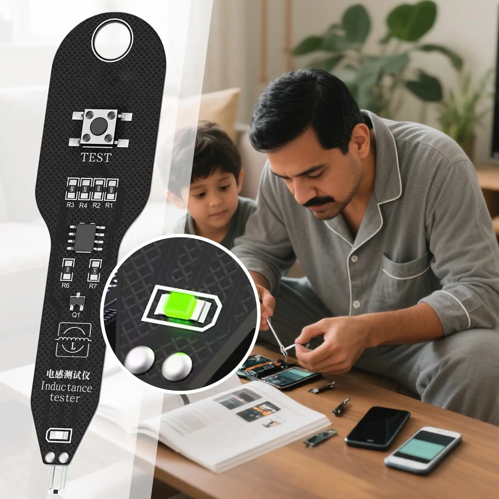 Motherboard Coil Tester Inductance Detector Tool for PC Repair Electromagnetic Induction Quick Fault Check Tool Inductor Tester