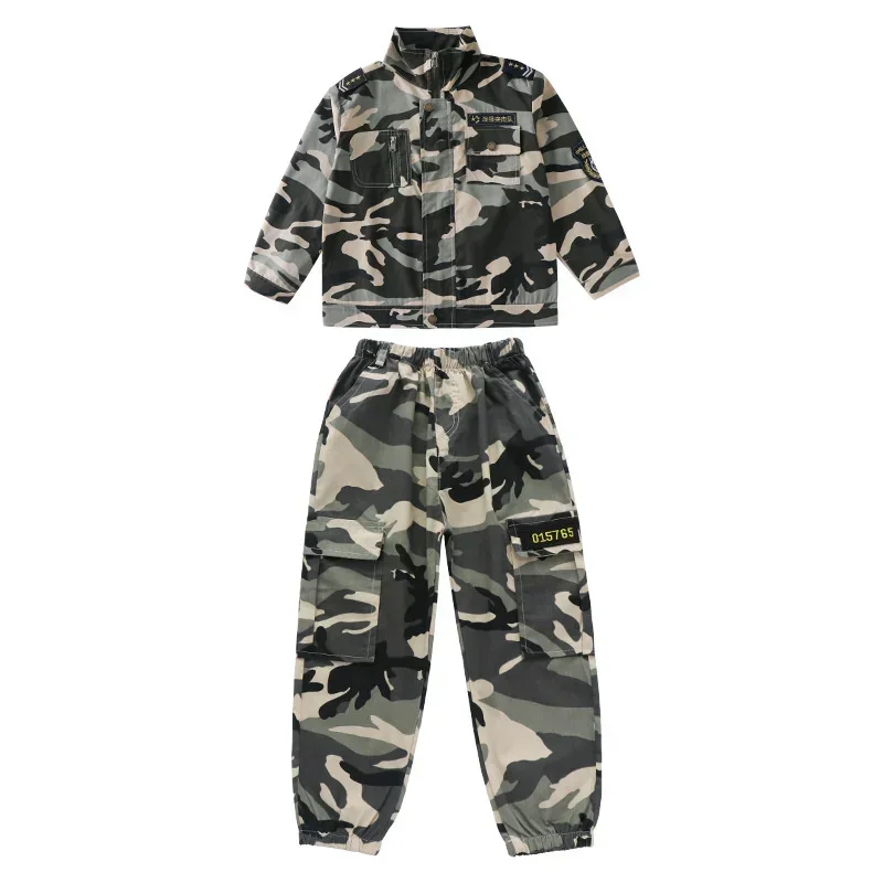 Children's camouflage suit, primary school students' short sleeved, student school drama stage cos performance suit