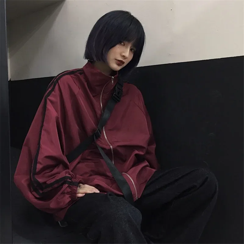 Oversize Jackets Women 2024 BF Style Chic Harajuku Sun-proof Korean Windbreaker Jacket Coats Zipper Streetwear Autumn Outerwear
