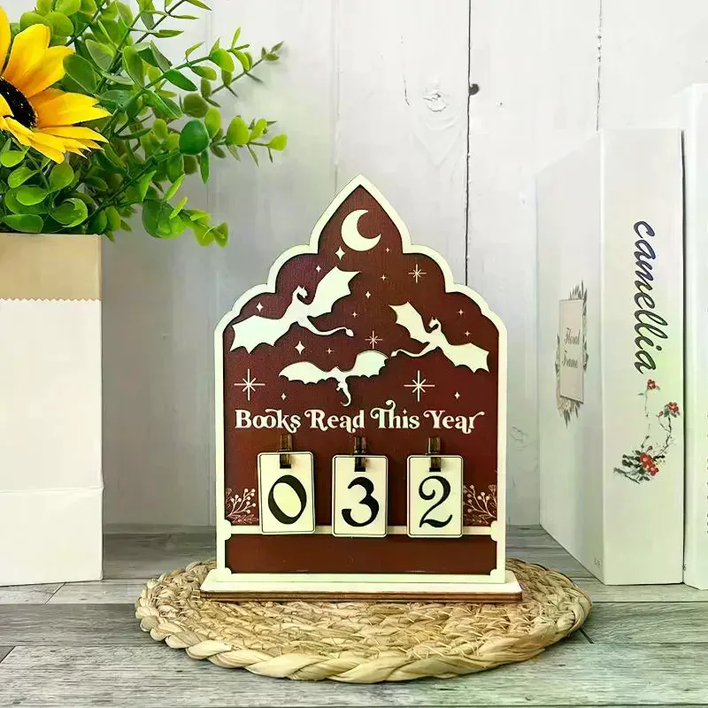 Wooden Book Read This Year Counter Reading Challenge Tracker Bookshelf Club Classroom Decor New Years Gifts For Bookworm Family