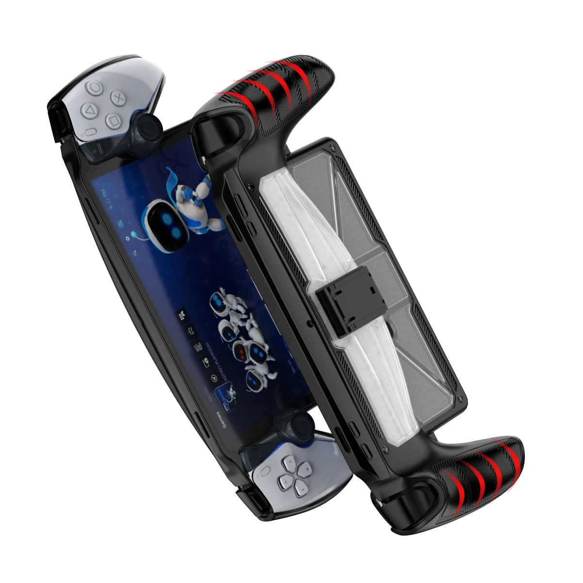 Funda protectora para PlayStation Portal TPU + PC, cubierta trasera a prueba de golpes con soporte, accesorios de juego