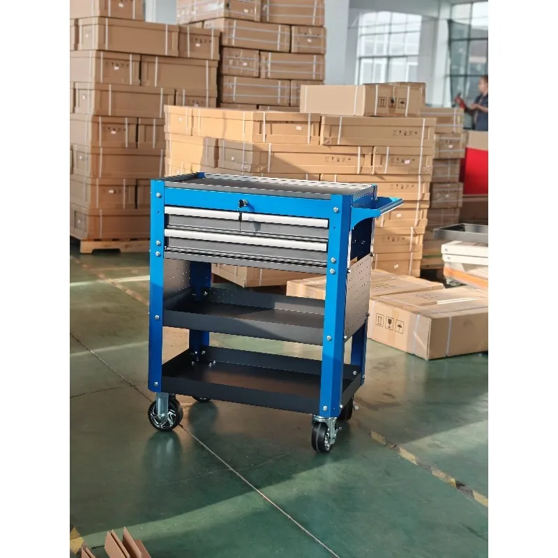 2026 Metal 2 Drawers Rolling  Cart Industrial Service Workbench With Storage Garage  Trolley With Wheels